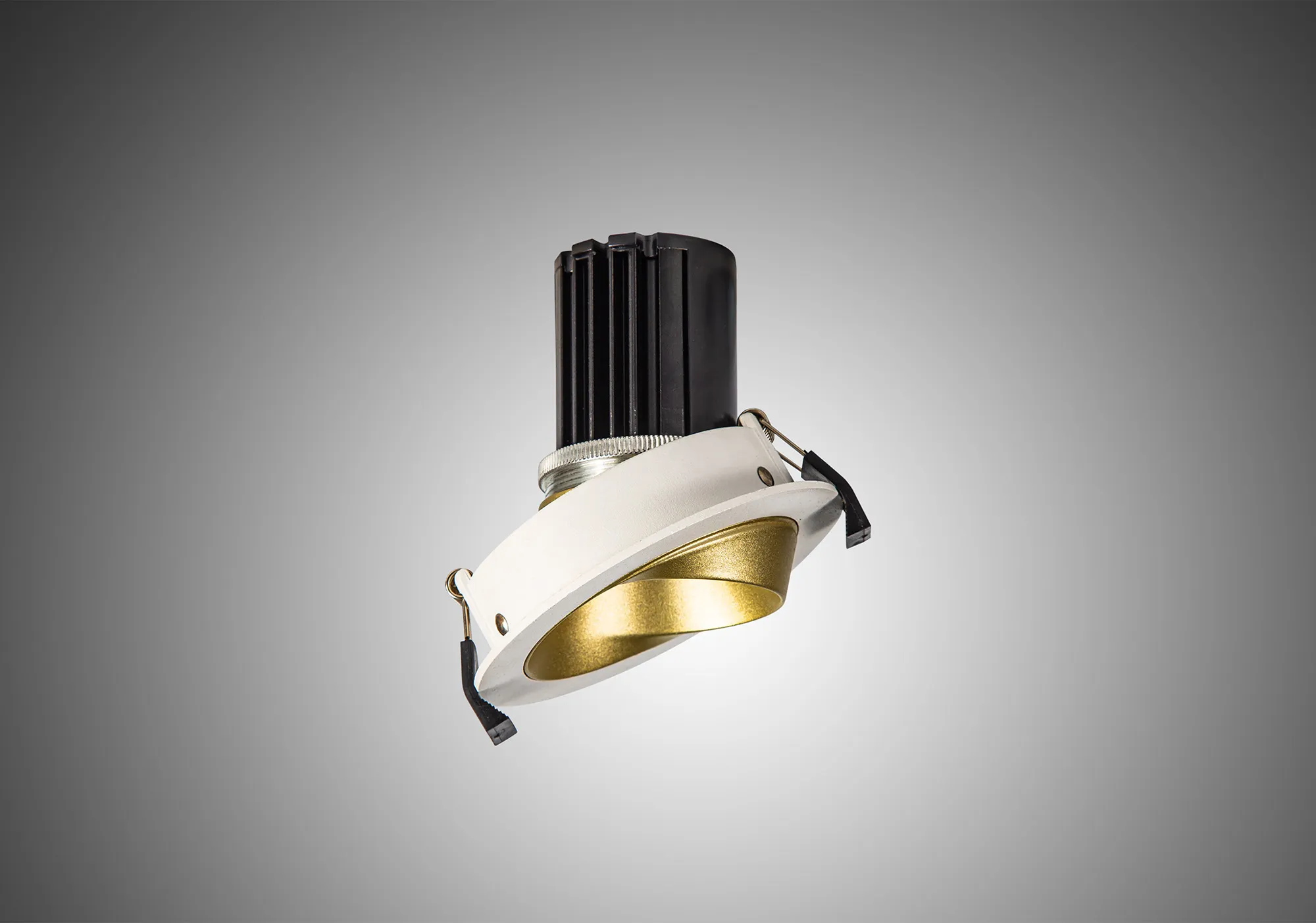 Bonia 10 Dimmable Tridonic 10W 631lm 2700K 36°, White/Gold 27° Angled Round Downlight , NO DRIVER REQUIRED, 5yrs Warranty DM201143  Dlux Bonia 10